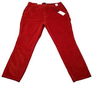 Judy Blue High Waist Slim Fit Corduroy Jeans Women's Size 32 Red Carpenter Pants